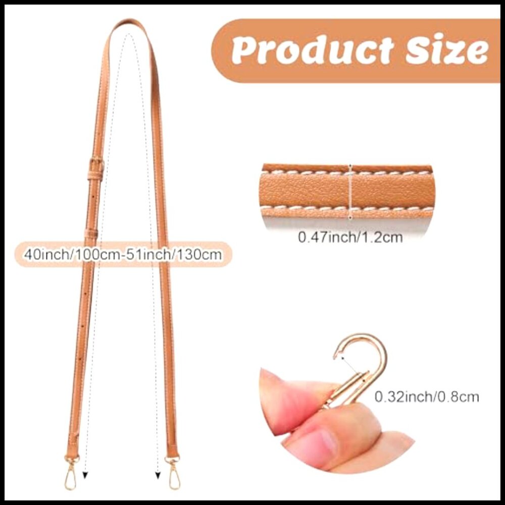 Adjustable Leather Replacement Purse Strap Gold H… - image 3